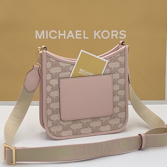 MICHAEL KORS Briley Small Logo Messenger XBODY Bag POWDER BLUSH MULTI - Picture 15 of 16